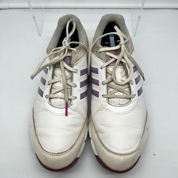 Adidas Shoes Womens Size 8.5 AdiPower Golf Spikes White Purple Ladies - Picture 3 of 8